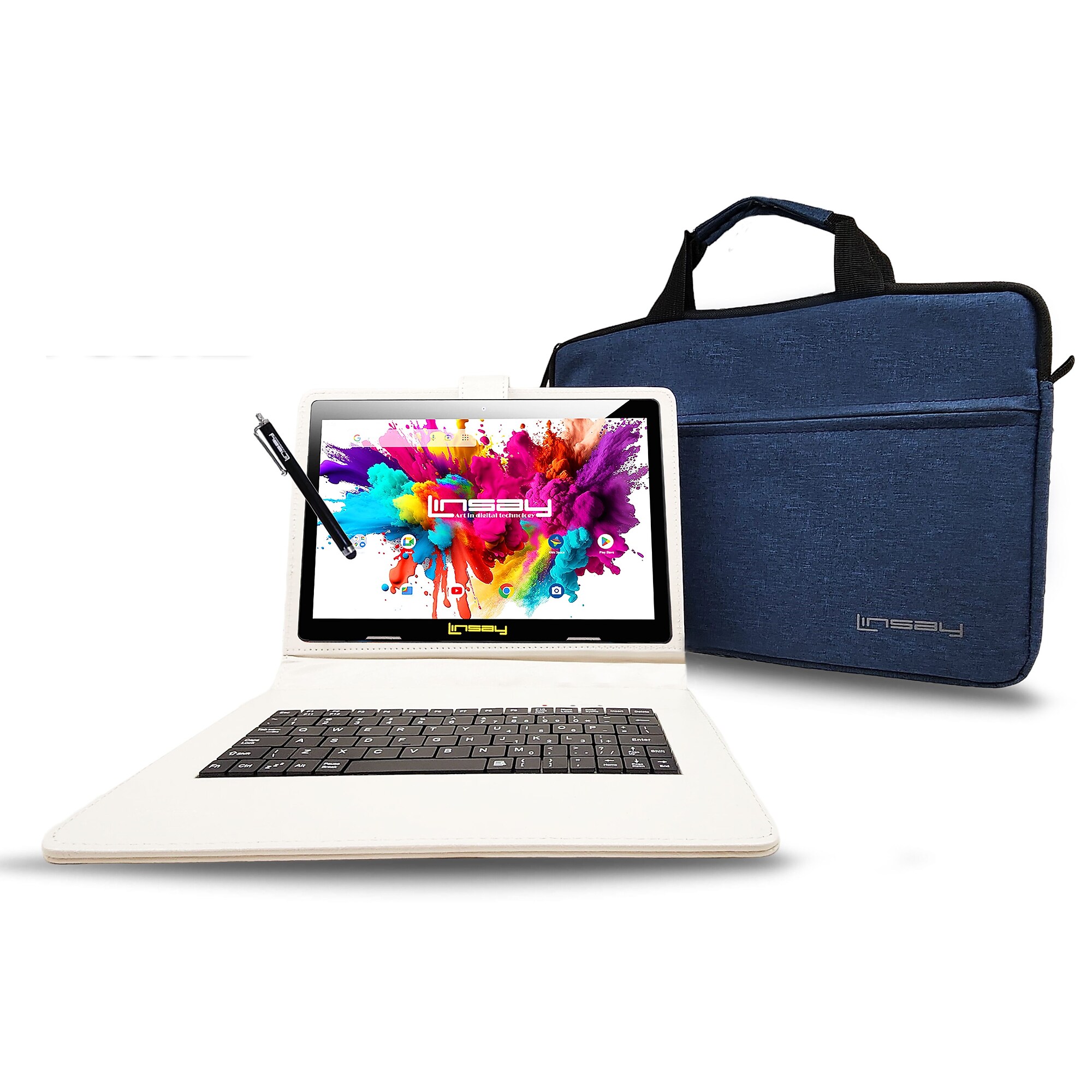 Linsay Octa Core 10.1″ Tablet, 128GB Storage, Android 15, Bundled with Oracle Keyboard, Briefcase and Stylus Pen Sansujyuku sansujyuku.com