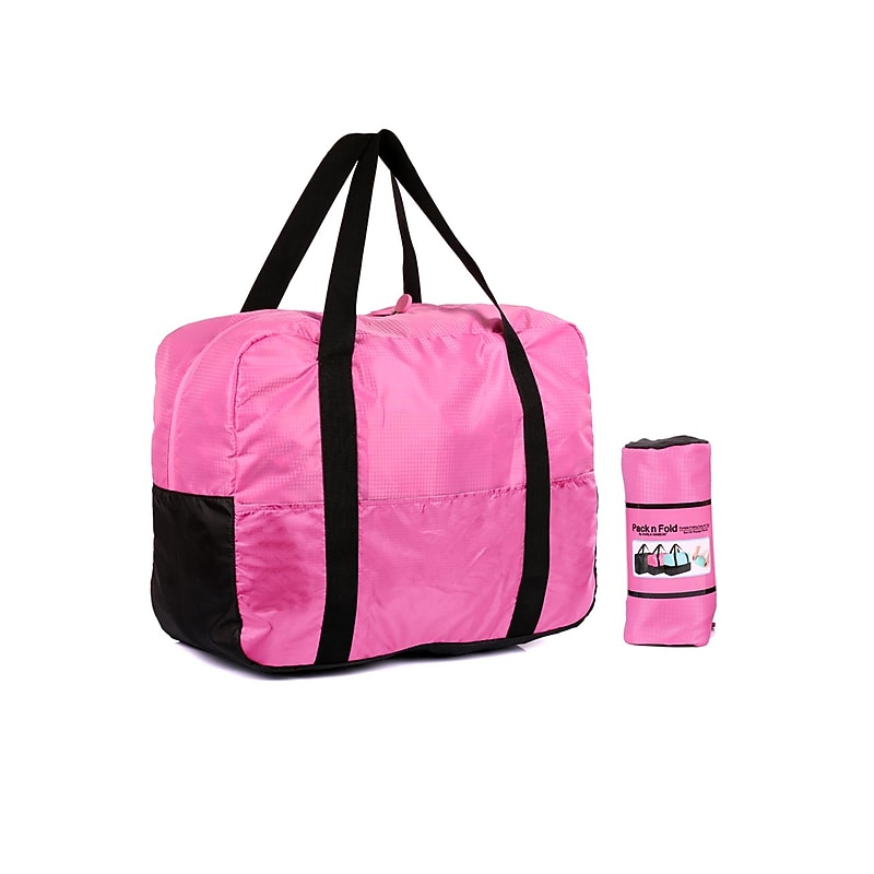 Karla Hanson Pack n Fold Polyester Shoulder Bag, Pink (50709PINK) image 1