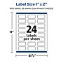 Avery Laser/Inkjet Waterproof Rectangle Multipurpose Labels, 1" x 2", White, 600 Labels/Pack (94220)~#|#~0E06F548-6225-4515-9A50F86CE87E3D4F_sc7
