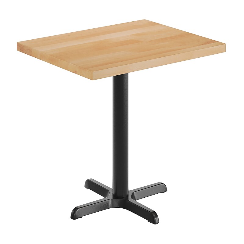 Flash Furniture Bennett Wooden Commercial Indoor Table, 30" x 24", Natural Top/Black Base (GSF2430NTT2222) image 1