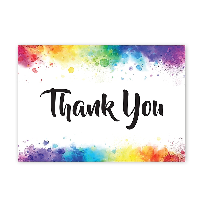 Great Papers Rainbow Burst Thank You Notecard Kits, Multicolored, 24/Pack (2025019) image 1