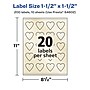 Avery Pearlized Ivory Heart Shaped Multipurpose Labels, 1.5" x 1.5", Ivory, 200/Pack (94602)~#|#~0E145AEB-1473-4EAE-97B111E08516D0FB_sc7