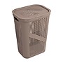 Mind Reader 15.85-Gallon Slim Laundry Hamper with Lid, Plastic, Tan, 2/Set (2HBIN60-BRNM)~#|#~0E16B16E-6D36-46C4-9EF7B4F0AA240B4B_sc7