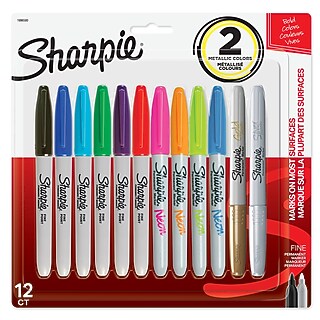 Sharpie Permanent Markers, Fine Tip, Assorted Colors, 8/Pack