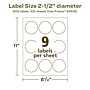 Avery EcoFriendly Decorative Edge Multipurpose Labels, 2-1/2" Dia., White, 900/Box (94516)~#|#~0E2BADCE-9ED8-483A-BAB0AAC1116B8DF2_sc7