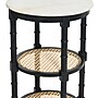 Storied Home 17.8"Dia. Marble Round End Table, 2 Shelves, White/Black/Natural (EC0835)~#|#~0E2CE693-A5BC-4FCE-B1FD4406EB1042FC_sc7