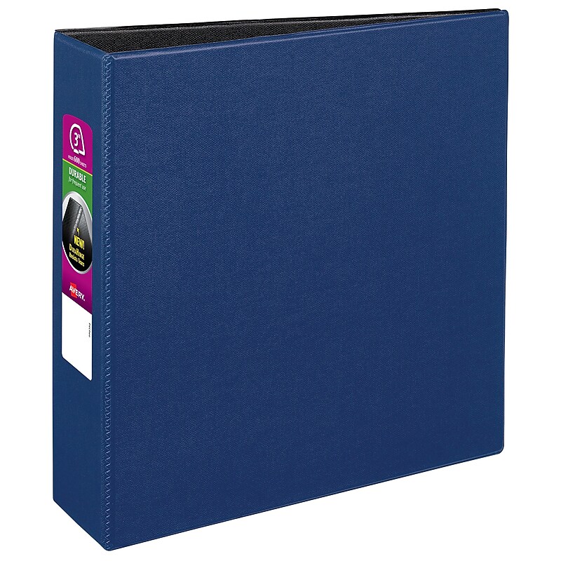 Avery Durable 3" 3-Ring Non-View Binders, Slant Ring, Blue (27651) image 1