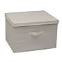 Household Essentials Large Stackable Folding Fabric Wide KD Storage Box With Lid, 12" x 18.5"x 15", 57.7 Qt., Cream (121-1)~#|#~0E3409E1-E220-4781-937EC4C7A2050535_sc7