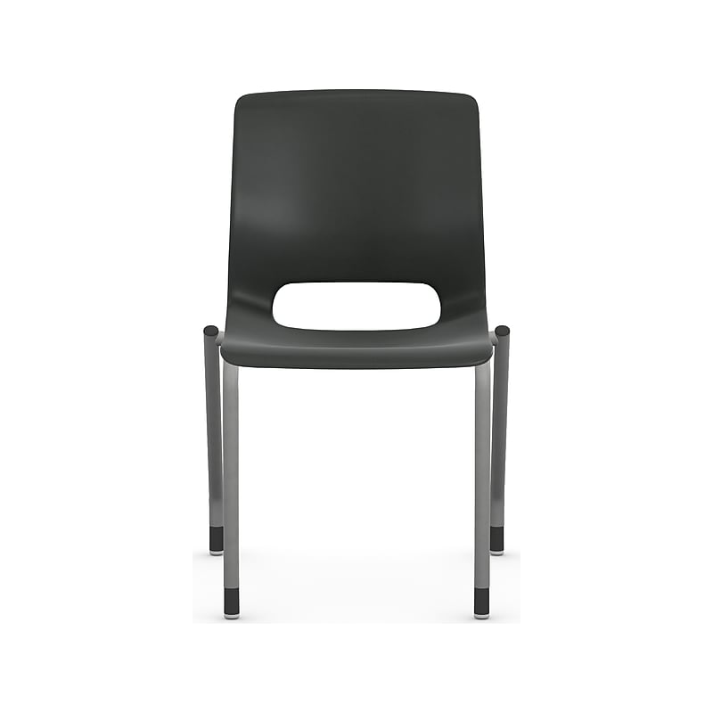 HON Motivate Plastic Stacking Chair, Armless, Onyx/Platinum, 2/Set (HMG1.N.E.ON.PLAT) image 1