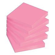 Post-it® Super Sticky Notes, 3" x 3", Neon Pink, 90 Sheets/Pad, 5 Pads/Pack (654-5SSNP)