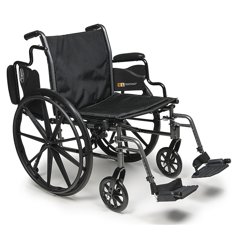 Everest & Jennings Traveler L3 Plus Lightweight Manual Wheelchair, 20" Seat Width, Removable Desk Arm, Black (3F012320) image 1