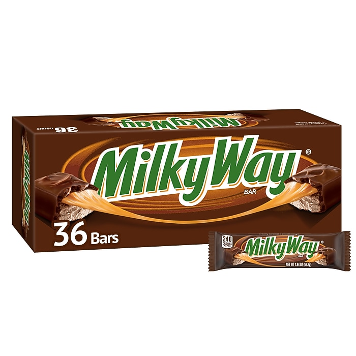 Milky Way Milk Chocolate Singles Size Candy Bars, 1.84 oz, 36/Pack