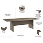 Bush Business Furniture 96W x 42D Boat Shaped Conference Table with Wood Base, Modern Hickory (99TB9642MHK)~#|#~0E44B6A7-8A1C-48CD-967F45D678F6DE9A_sc7