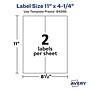 Avery Laser/Inkjet Multipurpose Labels, White, 2 Labels/Sheet, 50 Sheets/Pack (94266-WMP50)~#|#~0E45E399-84FA-461E-87B66C76224A98E6_sc7