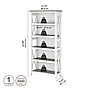 Bush Furniture Key West 5-Shelf 66"H Bookcase, Shiplap Gray/Pure White (KWB132G2W-03)~#|#~0E47B4D6-7831-4132-977DDE8E347FF577_sc7