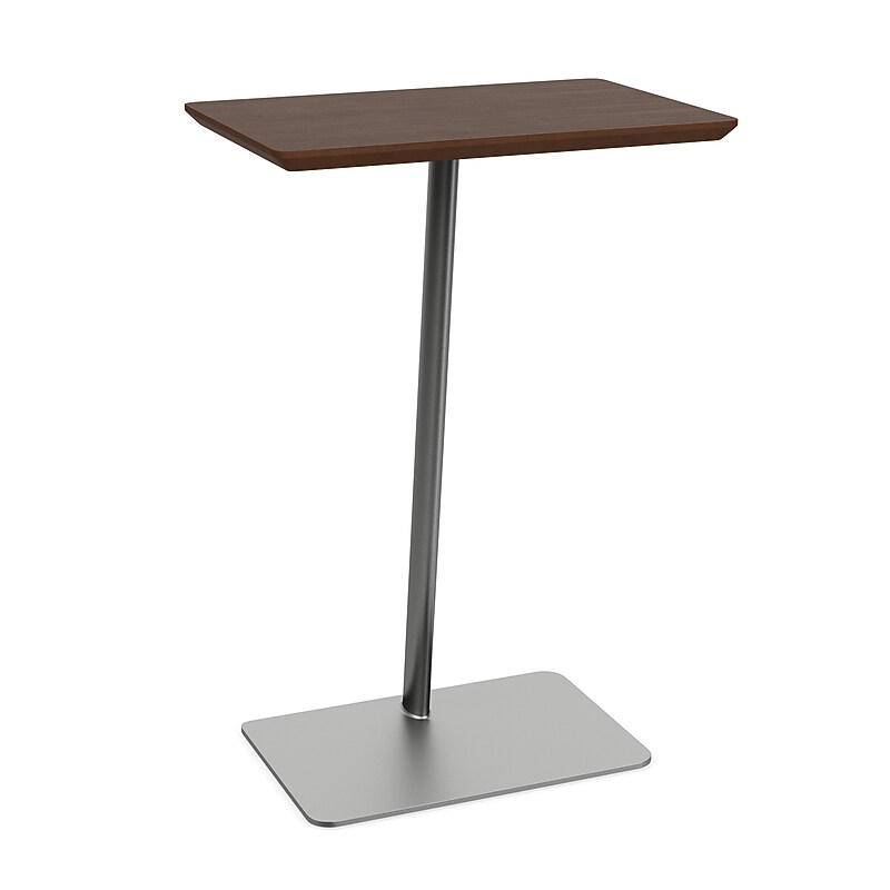 Lesro Willow 18"W x 12"D Laminate Side Table, Riftwood Walnut/Silver (WL0080.SSV.TRW) image 1