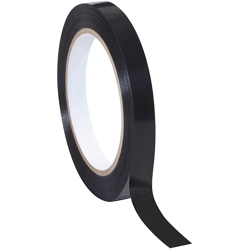 Tape Logic Poly Light Duty Strapping Tape, 0.5" x 60 yds., 3" Core, Black, 144/Carton (T975197) image 1