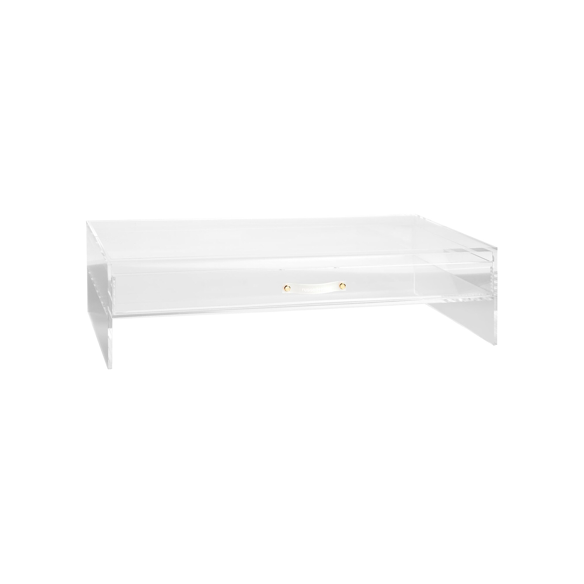 Russell+Hazel Monitor Stand with Drawer, Clear/Gold (98149) Sansujyuku sansujyuku.com