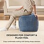 Anji Mountain Branford Ivory Sailor Blue Fabric Square Pouf Ottoman (AMBPF109-1818)~#|#~0E5488D5-E721-45C1-AFABFEEF86D23A90_sc7