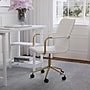 Martha Stewart Taytum Faux Leather Swivel Office Chair, White (CH142370WHGLD)~#|#~0E54EBB5-3529-461D-953AD8D899BD3BD8_sc7