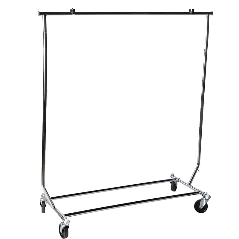 Nahanco 48" x 22.5" Single-Rail Garment Rack, Chrome Metal (RCS-1) image 1