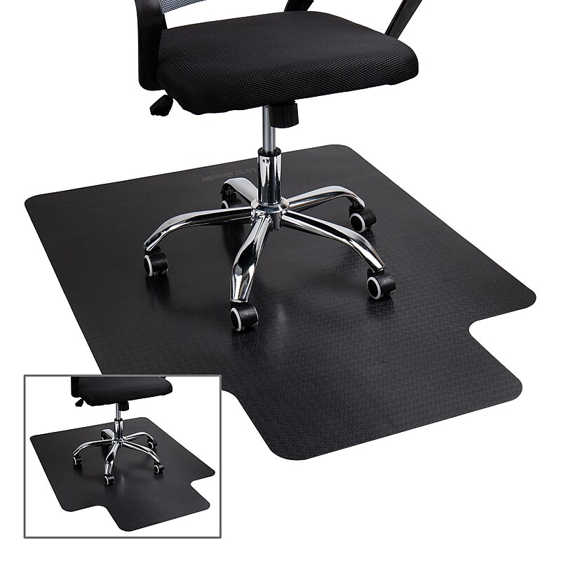 Mind Reader Hard Floor Chair Mat with Lip, 36" x 48'',Set of 2, Black (2OFFCMAT-BLK) image 1