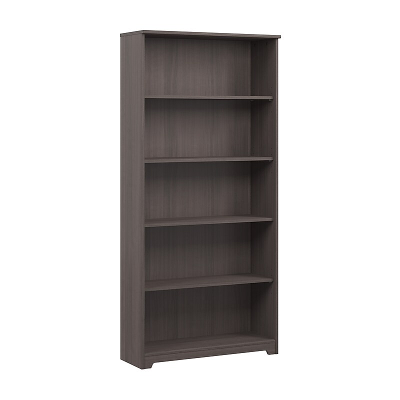 Bush Furniture Cabot 66" 5-Shelf Bookcase with Adjustable Shelves, Heather Gray (WC31766) image 1