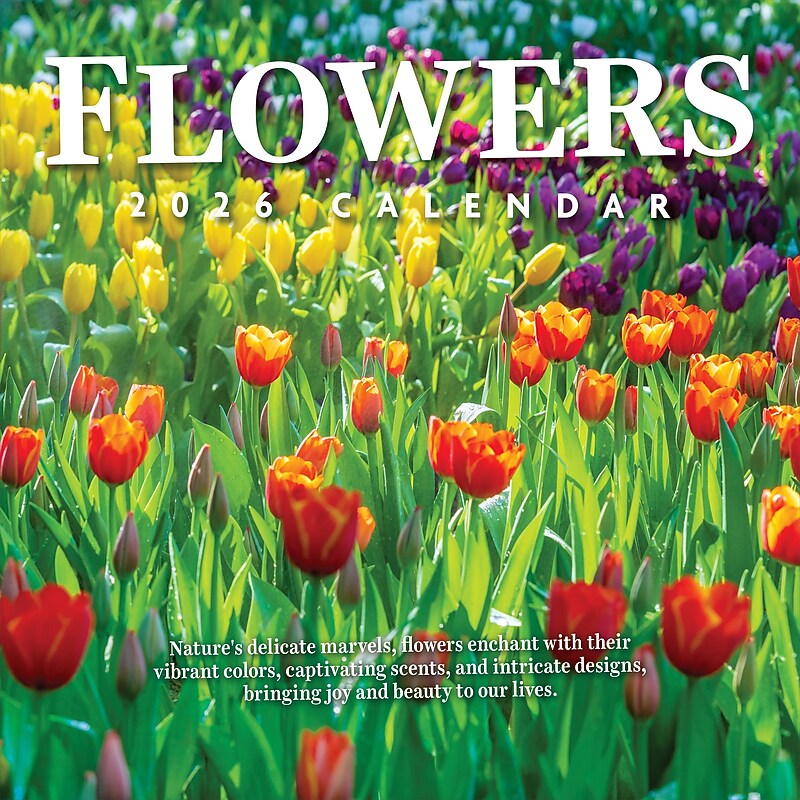 2026 TF Publishing Flowers 12" x 12" Monthly Wall Calendar, Multi (26-1034) image 1