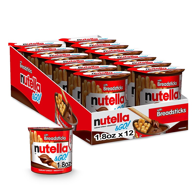 Nutella Chocolate Hazelnut Spread with Breadsticks, 1.8 oz., 12/Box (FEU80314) image 1