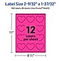 Avery Laser/Inkjet Heart Multipurpose Labels, 2-9/32" x 1-27/32", Neon Magenta, 960/Box (94603)~#|#~0E735286-28DD-41ED-87BEE11EE633BE3D_sc7