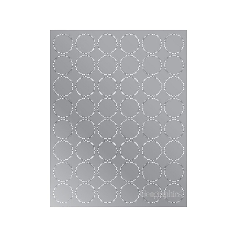 Geographic Starburst Recognition Certificate Seal, 1.25"Dia., Silver, 240/Pack (48853) image 1