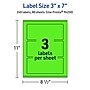 Avery Laser/Inkjet Multipurpose Rectangle Labels, 3" x 7", Neon Green, 240/Box (94250)~#|#~0E7A5D19-7C6E-4C18-B0E9E74F0CB002C8_sc7