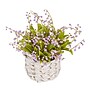 National Tree Company 11" Mauve Lily-of-the-Valley Flowers in White Basket (MT81-00126GMV-1)~#|#~0E7BA681-5CED-491F-BD099A8F7FEC16BF_sc7
