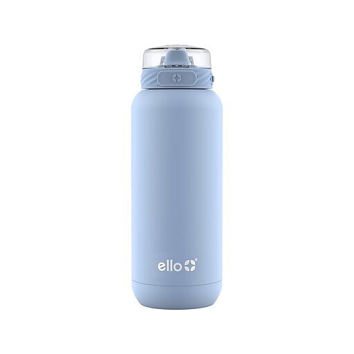 ELLO Wren Insulated Glass Water Blue Bottle 25oz Soft Straw Locking Lid BPA  Free