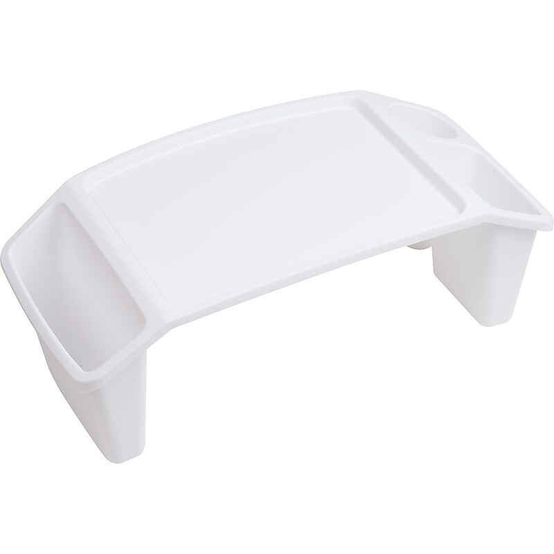Mind Reader 10.75" x 22.25" Plastic Kids' Lap Desk Activity Tray, White (KIDLAP-WHT) image 1