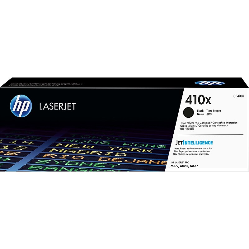 HP 410X Black High Yield Toner Cartridge, Prints Up to 6,500 Pages (CF410X) image 1
