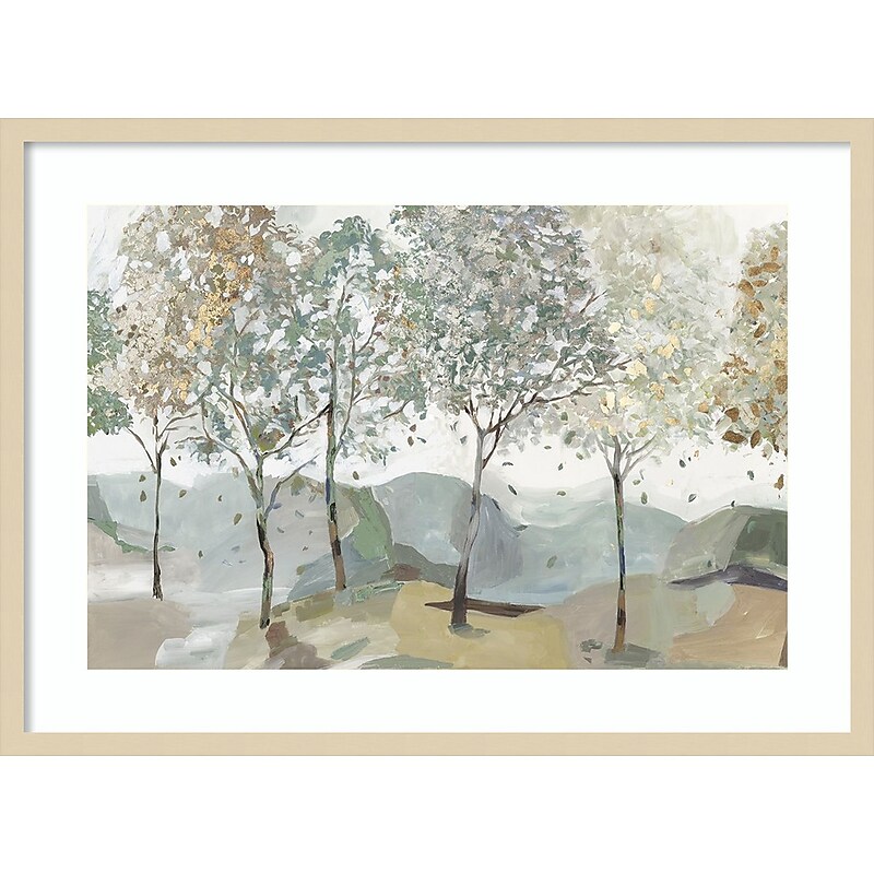 Amanti Art Breezy Landscape Trees I by Allison Pearce Wood Framed Wall Art Print, 33" x 24" (A42675520938) image 1