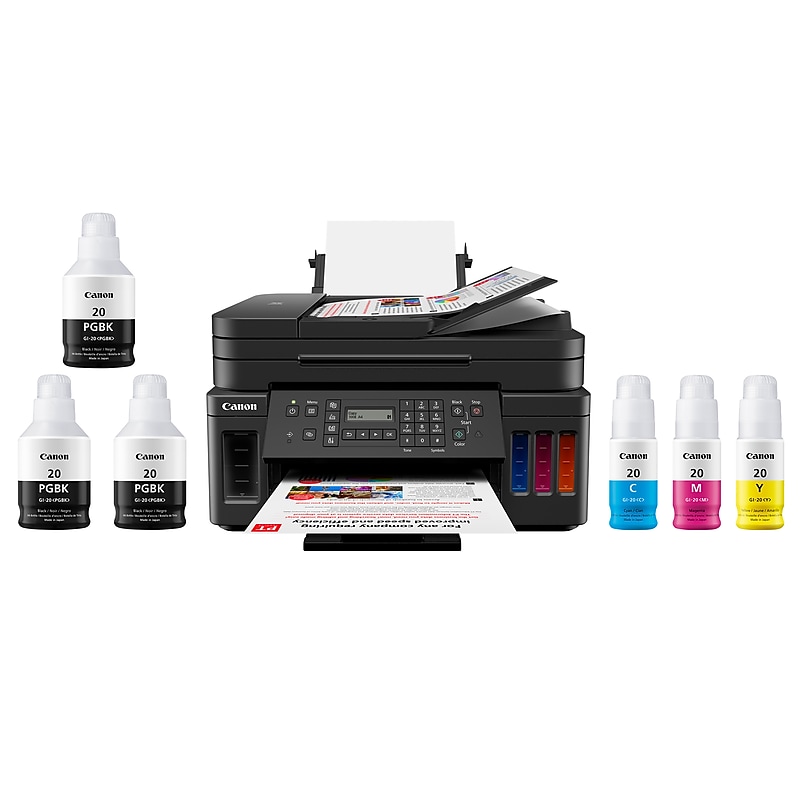 Canon MegaTank PIXMA G7020 Wireless Color Inkjet Printer, All-In-One Supertank, Print, Scan, Copy, Fax (3114C002) image 1