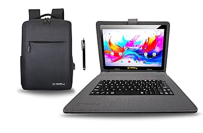 Linsay F10 Series 10.1″ Tablet, Wi-Fi, Octa Core, 256GB eMMC, Android 15, with Black Cloth Keyboard Case, Backpack, & Stylus Pen Sansujyuku sansujyuku.com