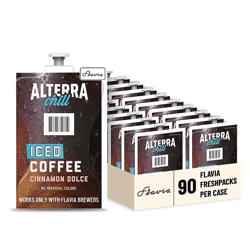Alterra Cinnamon Dolce Iced Coffee Flavia Freshpacks, Dark Roast, 90/Carton (48061) image 1