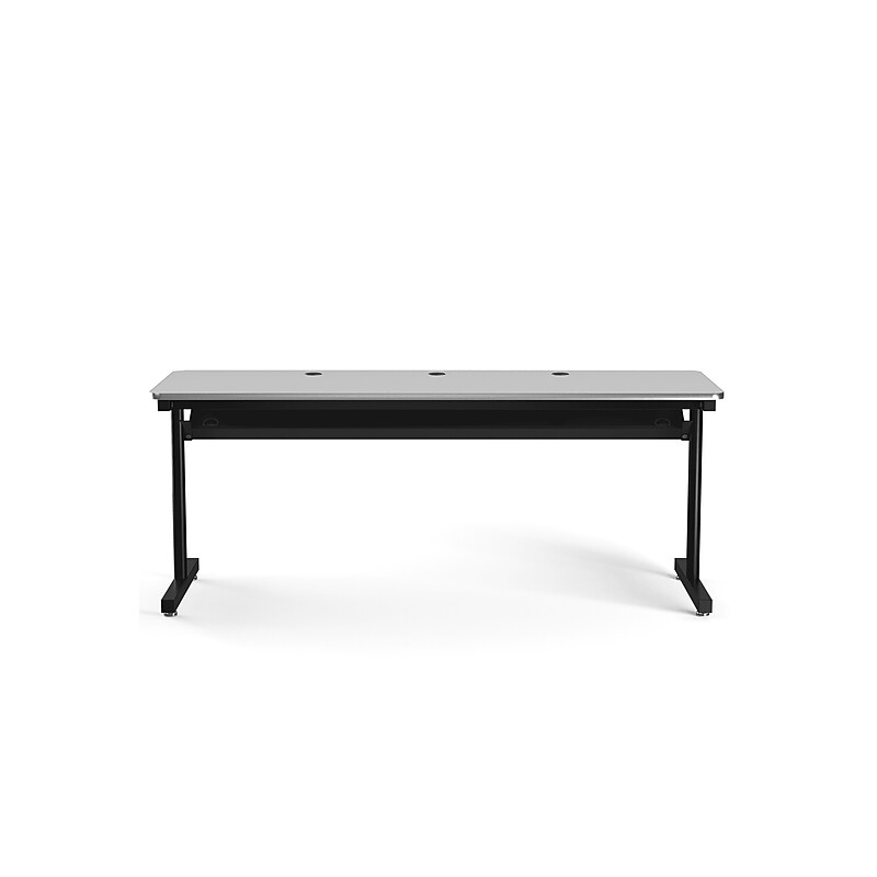 VersaDesk 72"W Basic Computer Table, White/Black (BCT7224-BW) image 1