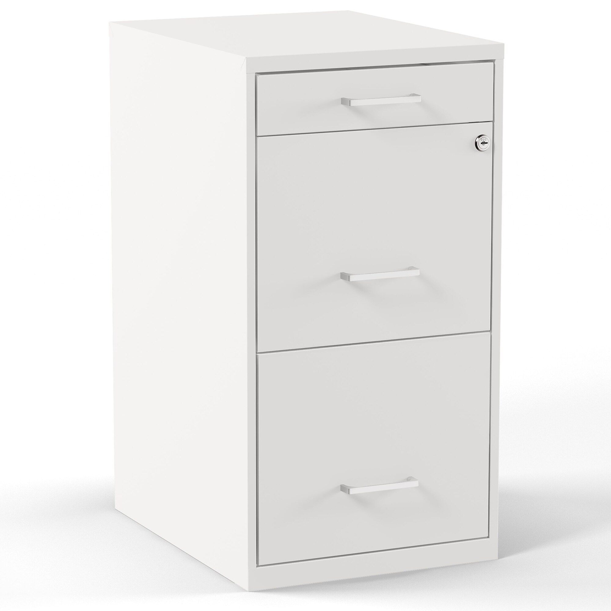 STAPLES 3-Drawer Vertical File Cabinet, Letter Size Documents, Lockable & Mobile, 18.9″ D x 14.3″ W x 26.9″ H, White Sansujyuku sansujyuku.com
