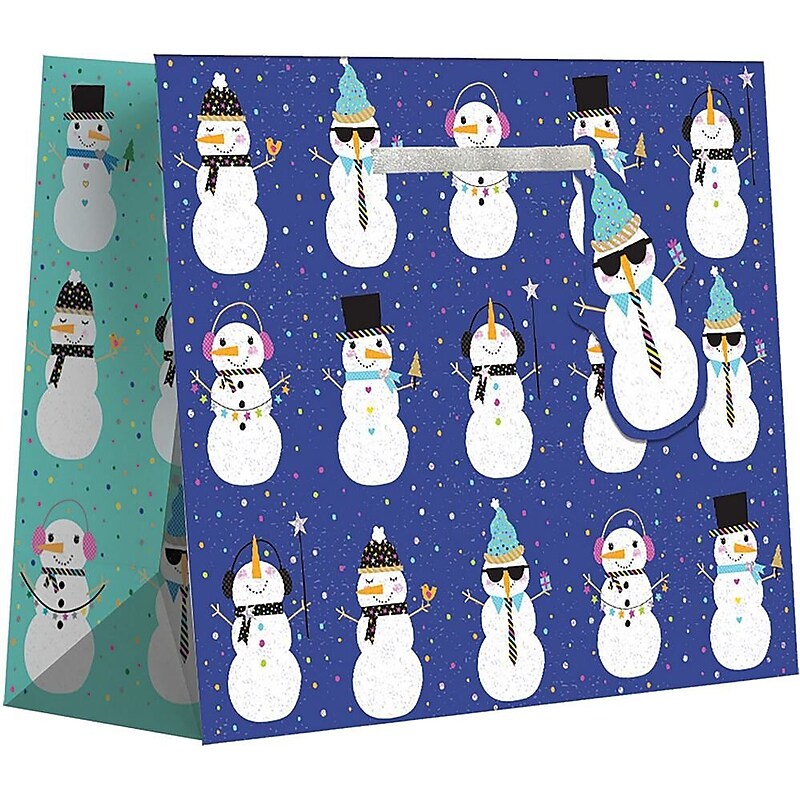 JAM Paper Snowman Party Large Gift Bags, 120/pack (526BXLT6081) image 1