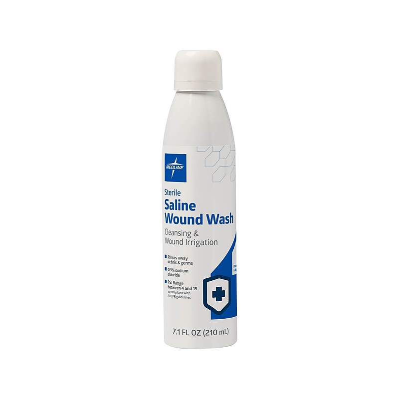 Medline Sterile Saline Wound Wash Spray Can, 7.1 Fl. Oz., 12/Carton (MII MDSALINE7) image 1