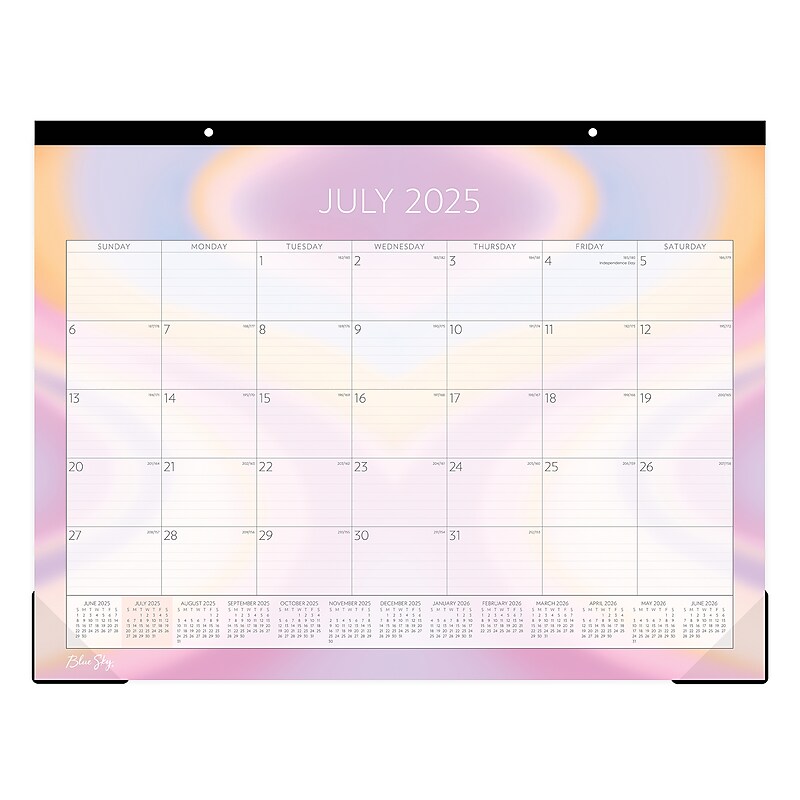 2025-2026 Blue Sky Europa 22" x 17" Academic Monthly Desk Pad Calendar, Multicolored (151412) image 1