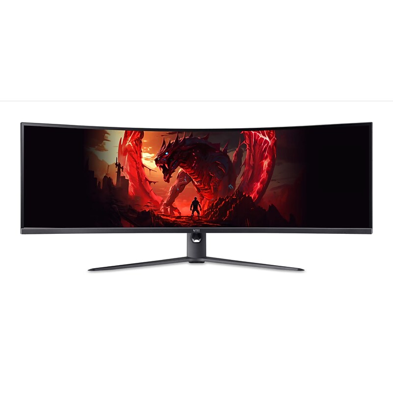 Acer Nitro EI491CUR W3 49” Curved QHD 240Hz AMD FreeSync LCD Gaming Monitor, HDR10, Height Adjustable, Black (UM.SE1AA.301) image 1