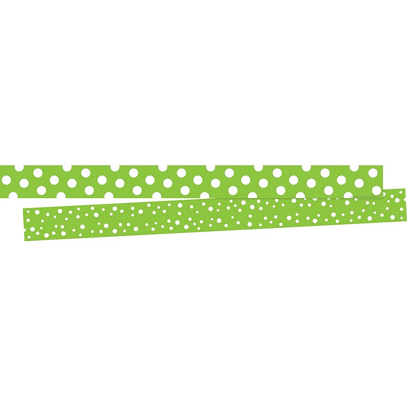 Barker Creek Double-Sided Border, 35" x 3", Dot to Dot Lime, 24/Pack (4438) image 1