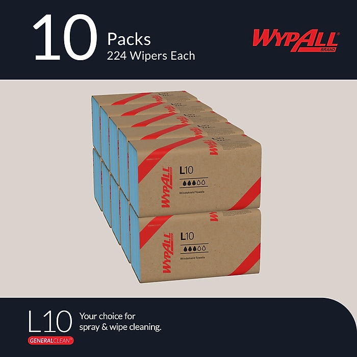 WypAll GeneralClean L10 Nylon Cleaning Wipers, 10.25