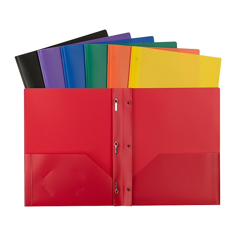 C-Line Heavy Duty 3-Hole Punched 2-Pocket Portfolio Folders, Assorted Colors (CLI33960) image 1