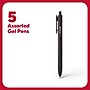 TRU RED™ Retractable Quick Dry Gel Pens, Medium Point, 0.7mm, Assorted, 5/Pack (TR54497)~#|#~0ED82474-DCB6-486F-BEBF691A5605456E_sc7